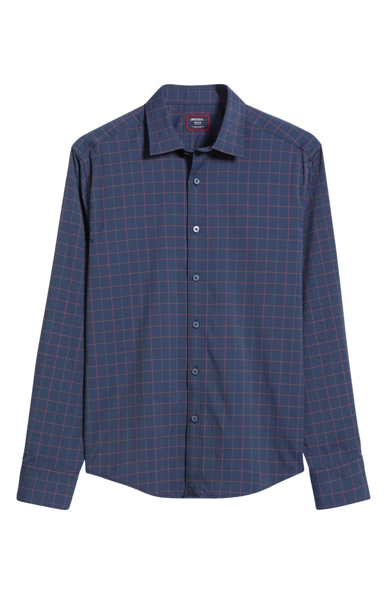 UNTUCKit Altrugo Windowpane Check Performance Button-Up Shirt, Alternate, color, 