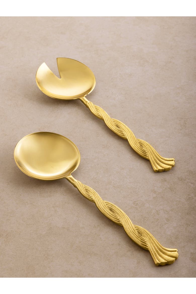 Santiago Salad Servers, Set of 2, Main, color, Gold