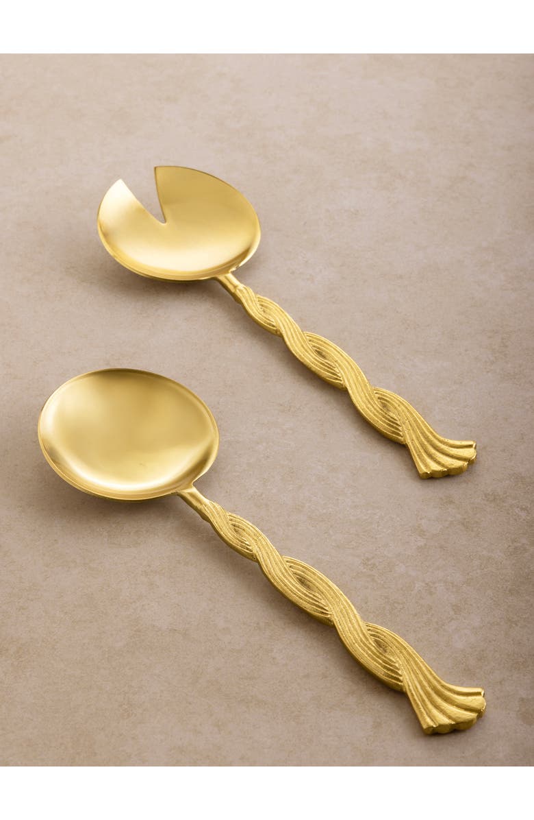 GAURI KOHLI Santiago Salad Servers, Set of 2, Main, color, Gold