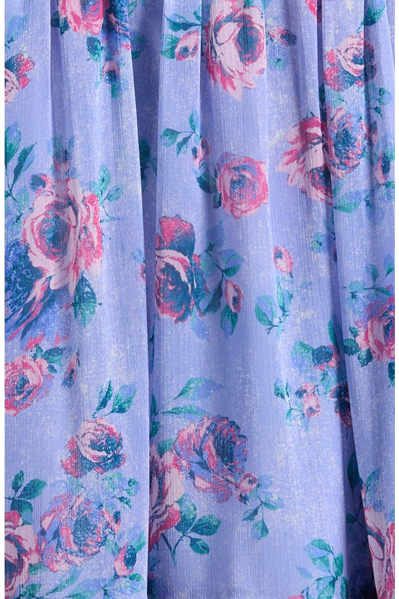 Kids' Print Ruffle Chiffon Maxi Dress, Alternate, color, PERI BLUE
