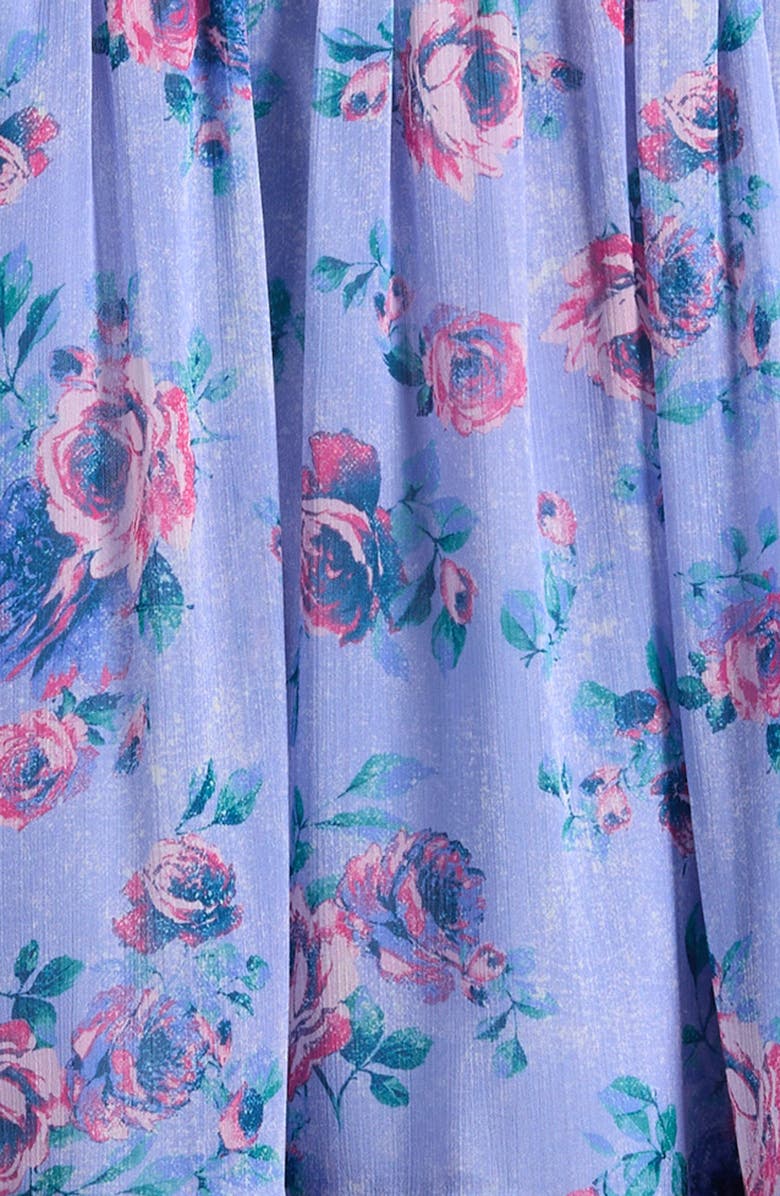 Ava & Yelly Kids' Print Ruffle Chiffon Maxi Dress, Alternate, color, Peri Blue