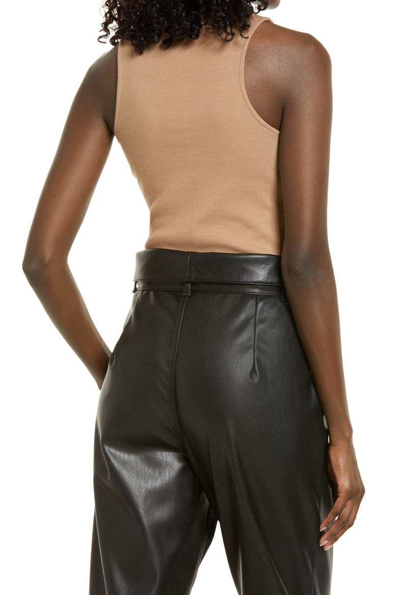 Mock Neck Sleeveless Top, Alternate, color, TAN SMOKE