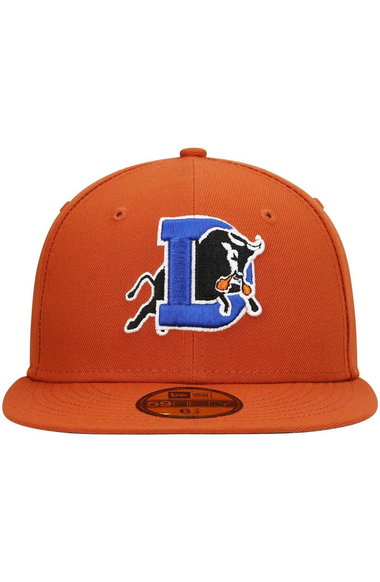 New Era Men's New Era Orange Durham Bulls Authentic Collection Team Alternate 59FIFTY Fitted Hat, Alternate, color, Orange
