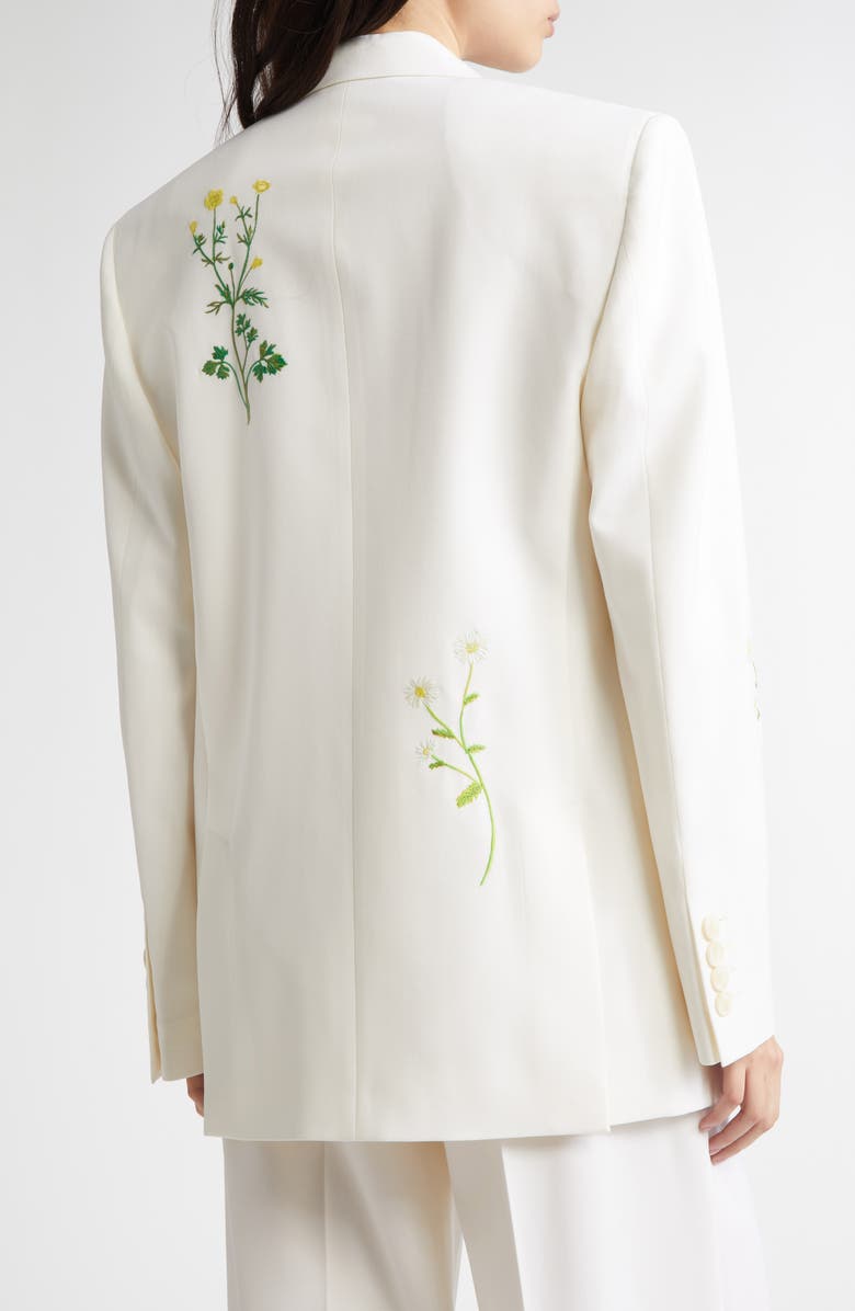 Stella McCartney Floral Embroidered Oversize Single Breasted Stretch Wool Blazer, Alternate, color, 