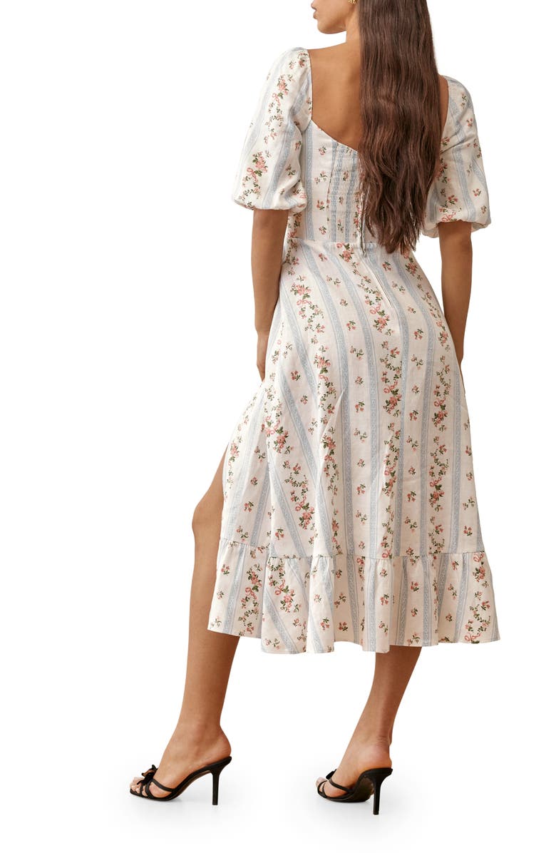 Reformation Belgium Linen Midi Dress, Alternate, color, 