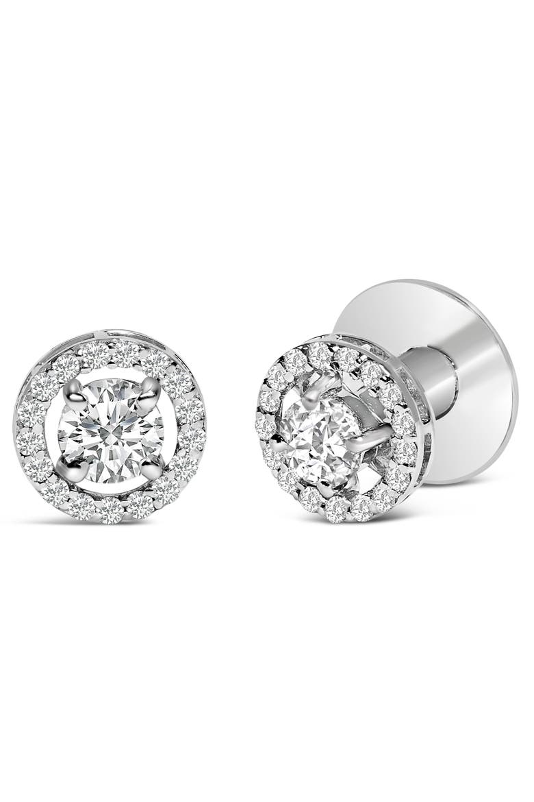 Men's 14K White Gold 1 3/4 Cttw Lab Grown Diamond Halo Cufflink, Alternate, color, White