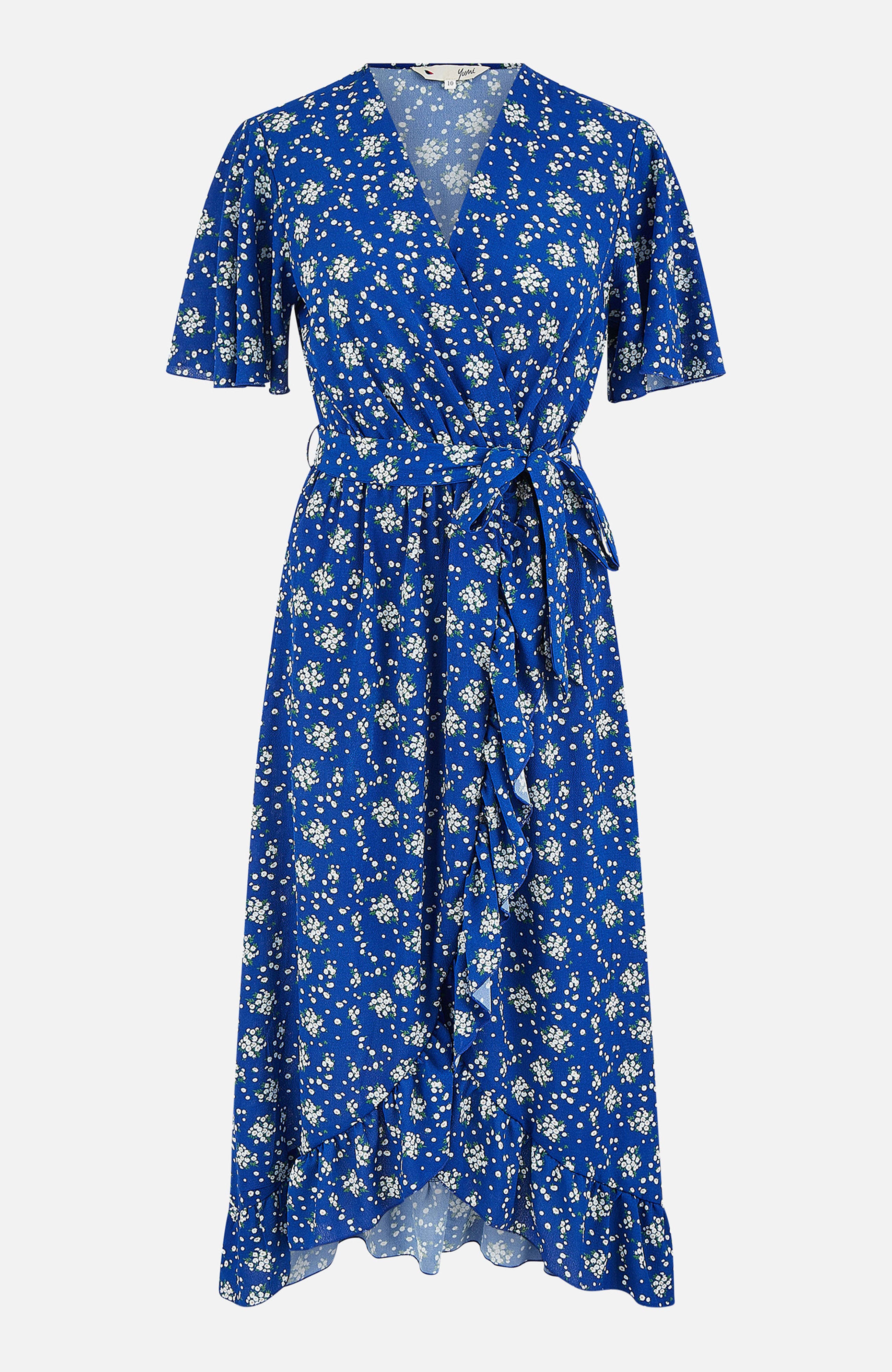 Frilled-Hem Wrap Midi Dress - image 2