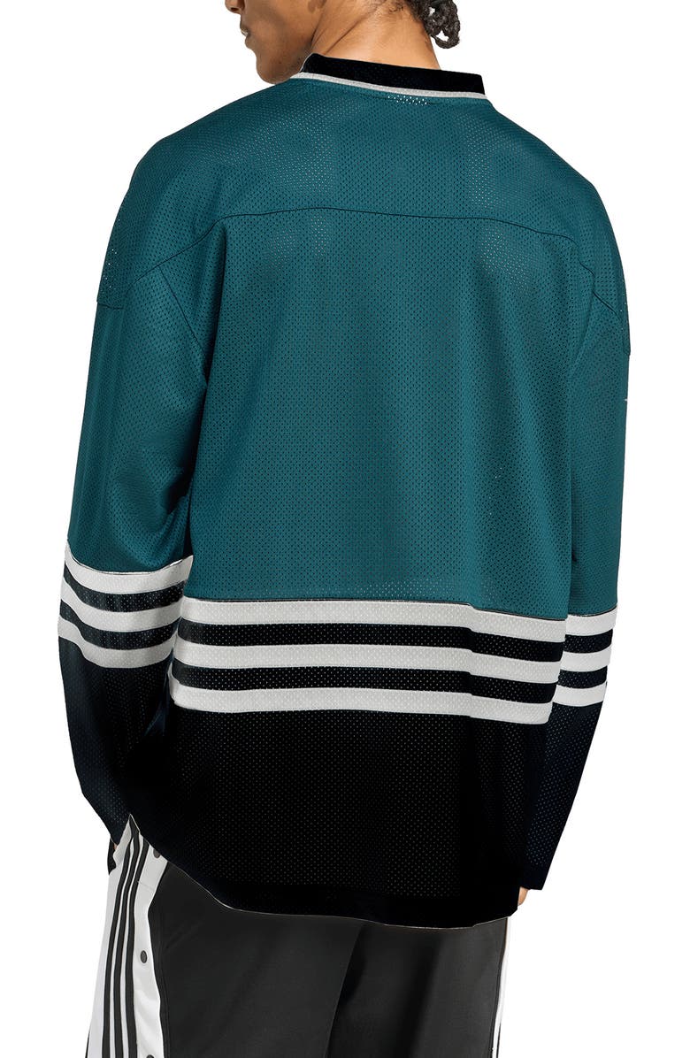 adidas Oversize Mesh Hockey Jersey, Alternate, color, Aurivy