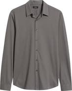 Theory Irving Structure Knit Button-Up Shirt