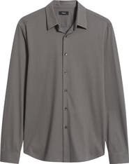 Theory Irving Structure Knit Button-Up Shirt