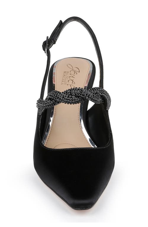 Jewel Badgley Mischka Women's Tierney Slingback Pumps In Black Satin