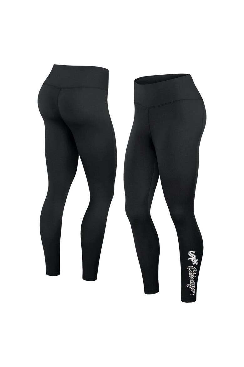 Women's Fanatics Branded Black Chicago White Sox Wordmark Stack Leggings, Main, color, Black