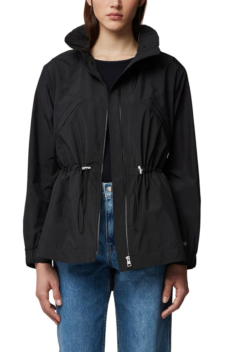 Soia & Kyo Water Repellent Hooded Coat, Alternate, color, Black