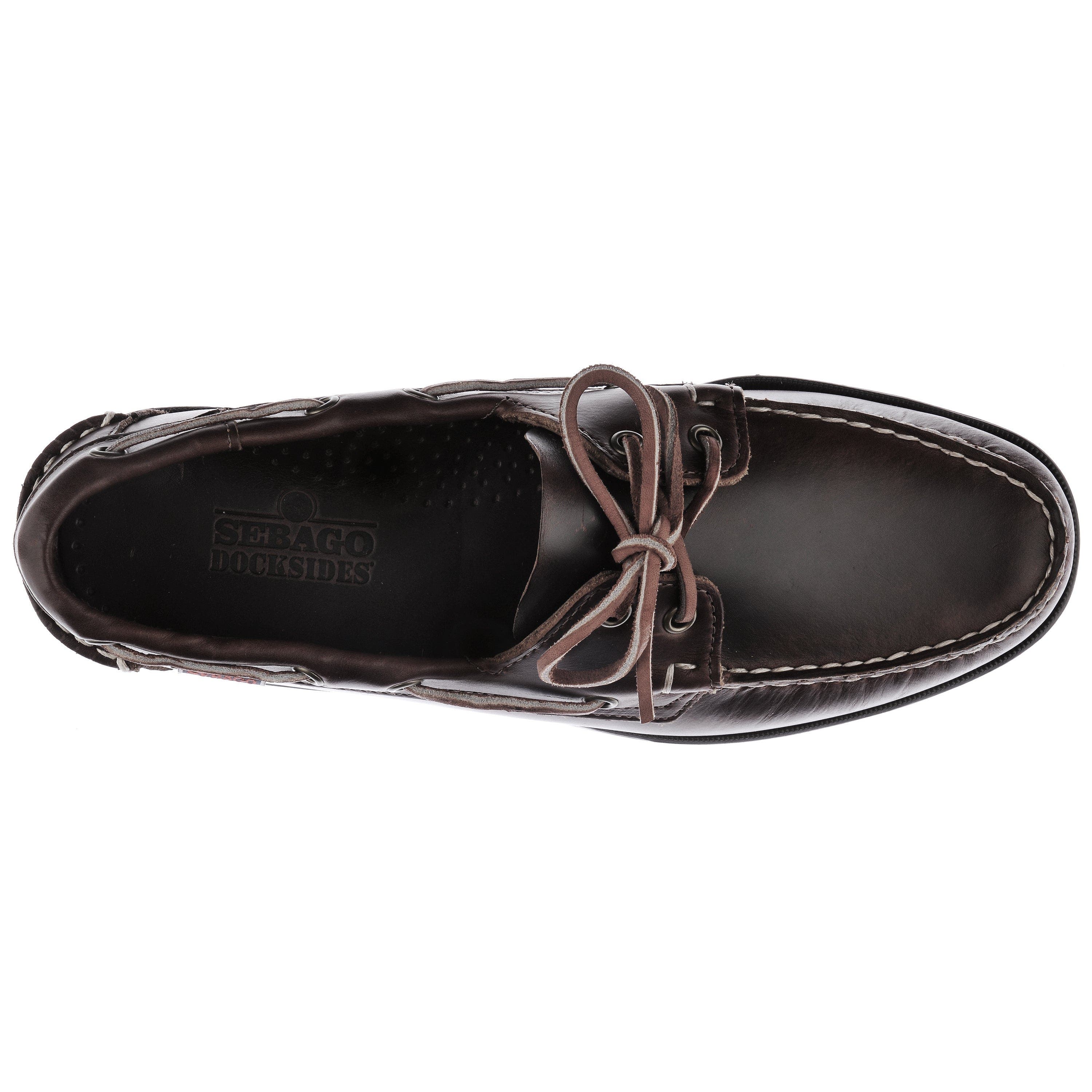 Sebago Portland Waxed Boat Shoes, Alternate, color, Dark Brown-Gum