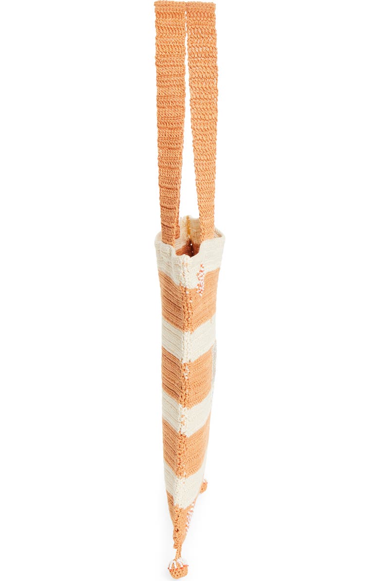 Bode Sherbet Beaded Crochet Tote, Alternate, color, Cream Orange