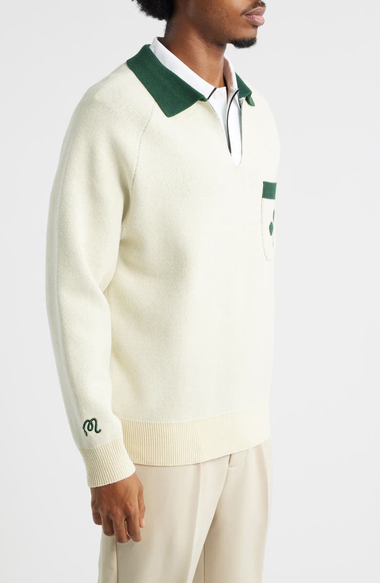 Malbon Golf King of Clubs Polo Sweater, Alternate, color, Canvas