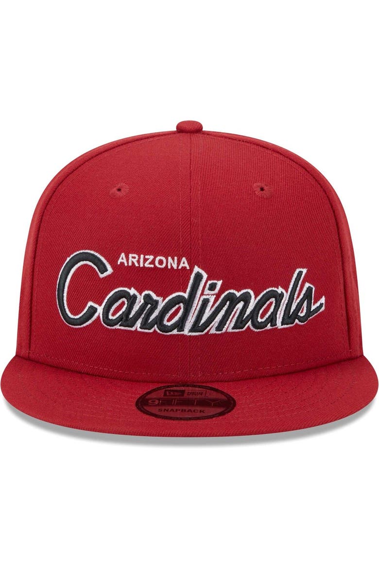 Men's New Era Cardinal Arizona Cardinals Main Script 9FIFTY Snapback Hat, Alternate, color, Cardinal