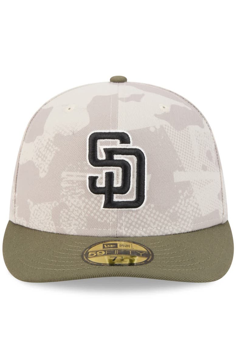 New Era Men's New Era Light Beige/Olive San Diego Padres 2025 Armed Forces Day 59FIFTY Fitted Hat, Alternate, color, Light Beige