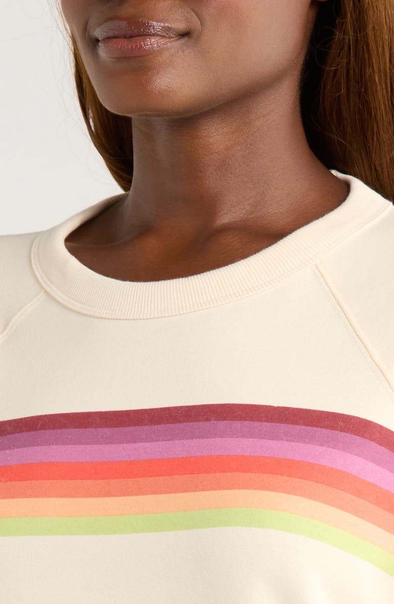 Marine Layer Cloud 9 Stripe Cotton Blend Sweatshirt, Alternate, color, Antique White