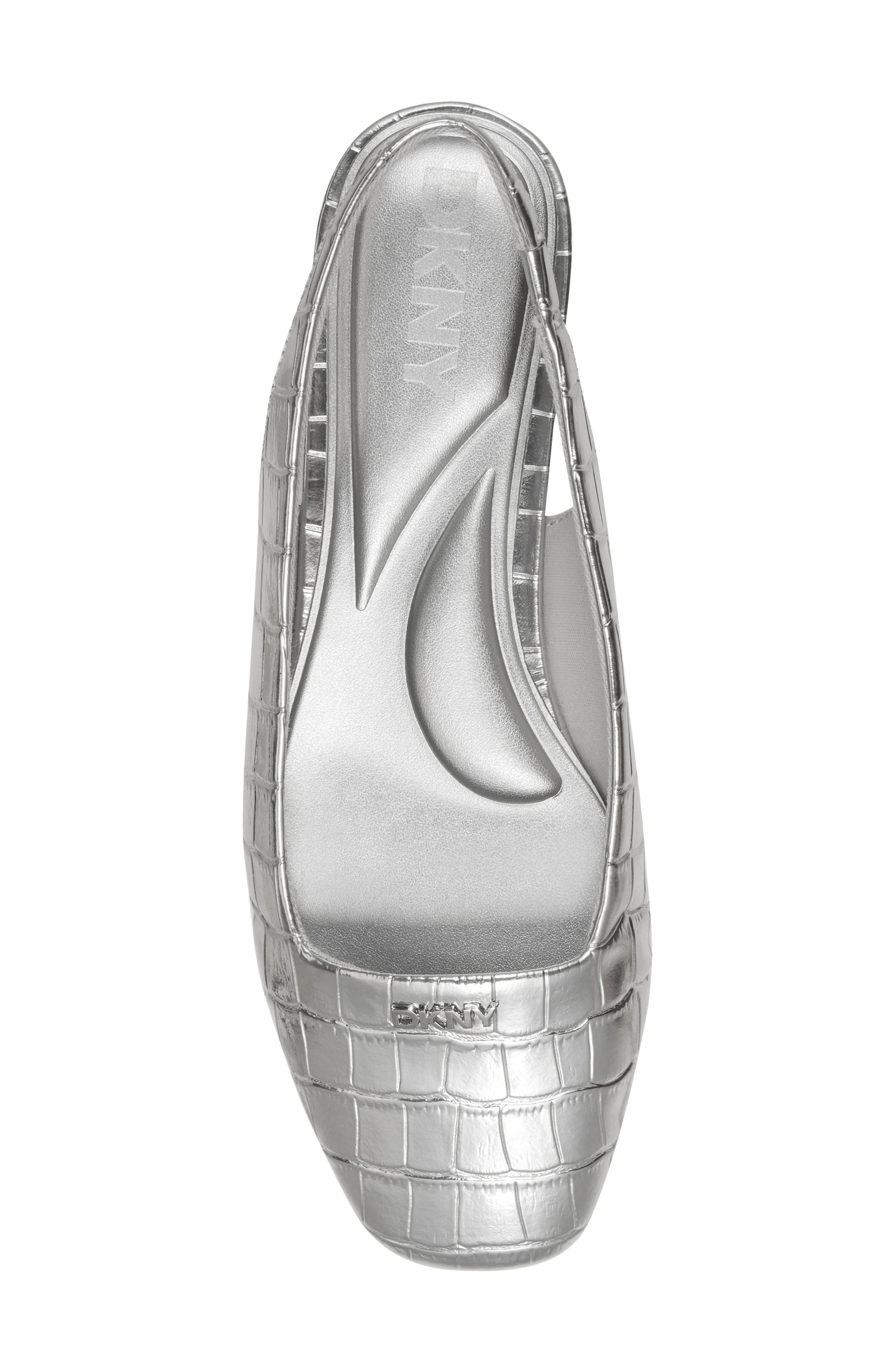 DKNY Darrow Slingback Flat, Alternate, color, Silver