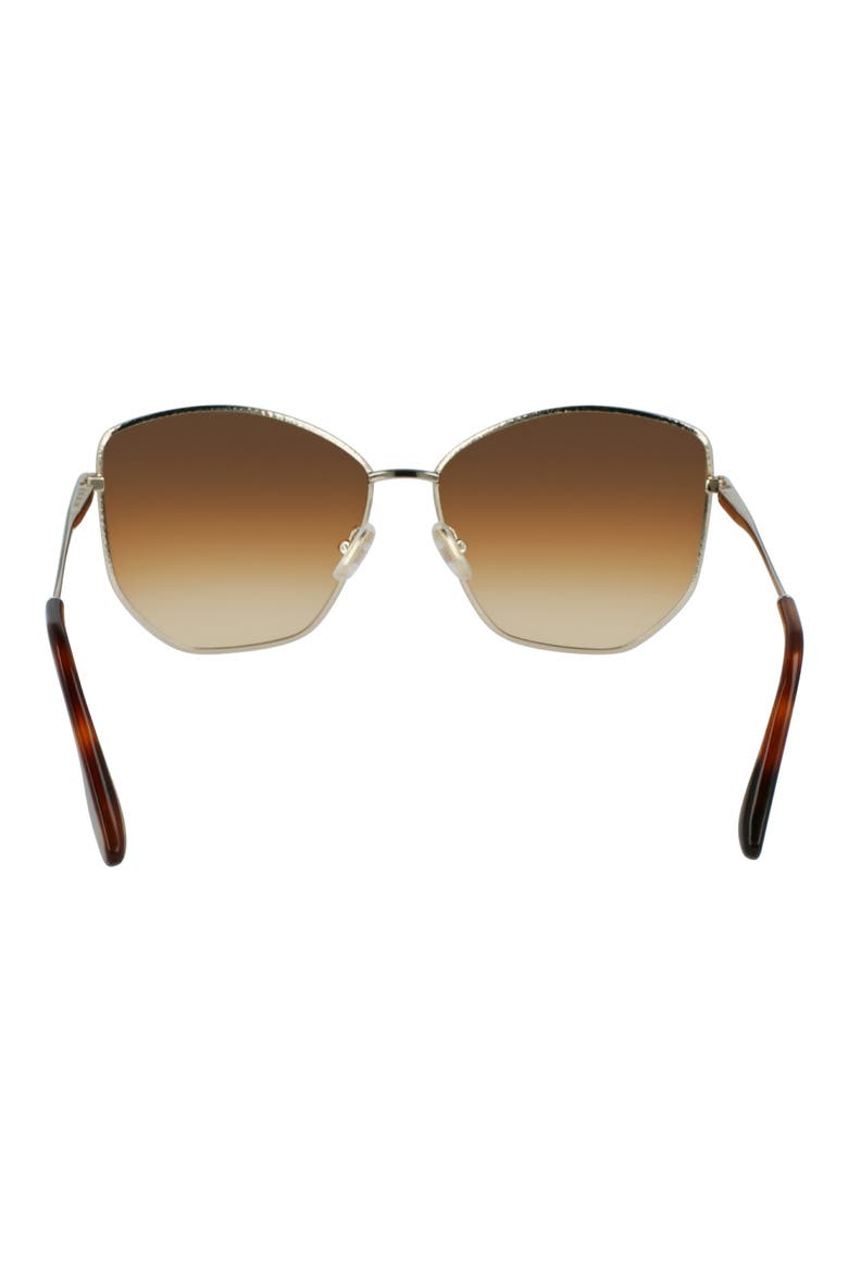 Hammered 59mm Sunglasses, Alternate, color, GOLD-BROWN