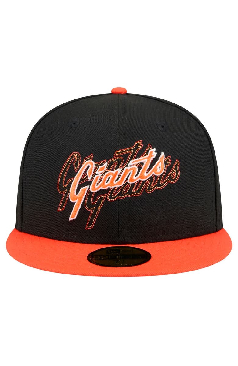 New Era Men's New Era Black San Francisco Giants Shadow Stitch 59FIFTY Fitted Hat, Alternate, color, Black