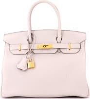 Pre-Owned Hermes Birkin Handbag Light Togo with Gold Hardware 30
