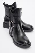 Prologue Shoes Stone Buckled Zip Ankle Boot