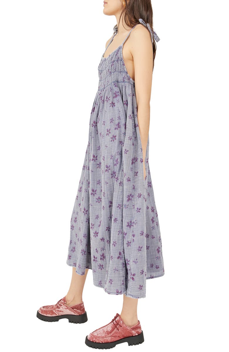 Free People Azure Shirred Maxi Sundress, Alternate, color, 