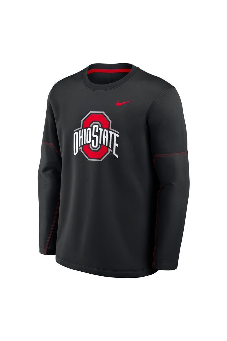 Men's Nike Black Ohio State Buckeyes 2026 Sideline Coaches Therma-FIT Long Sleeve Top, Alternate, color, Black
