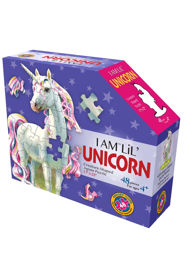 I Am Lil Unicorn 48 Piece Magical Creatureshaped Puzzle, 17X22 Inch, Alternate, color, Multicolored