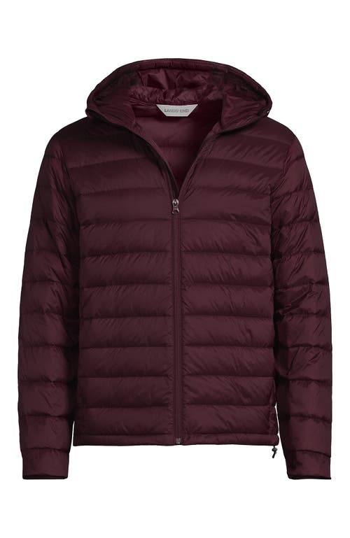Lands' End Wanderweight Ultralight Packable Hooded Down Jacket In Burgundy