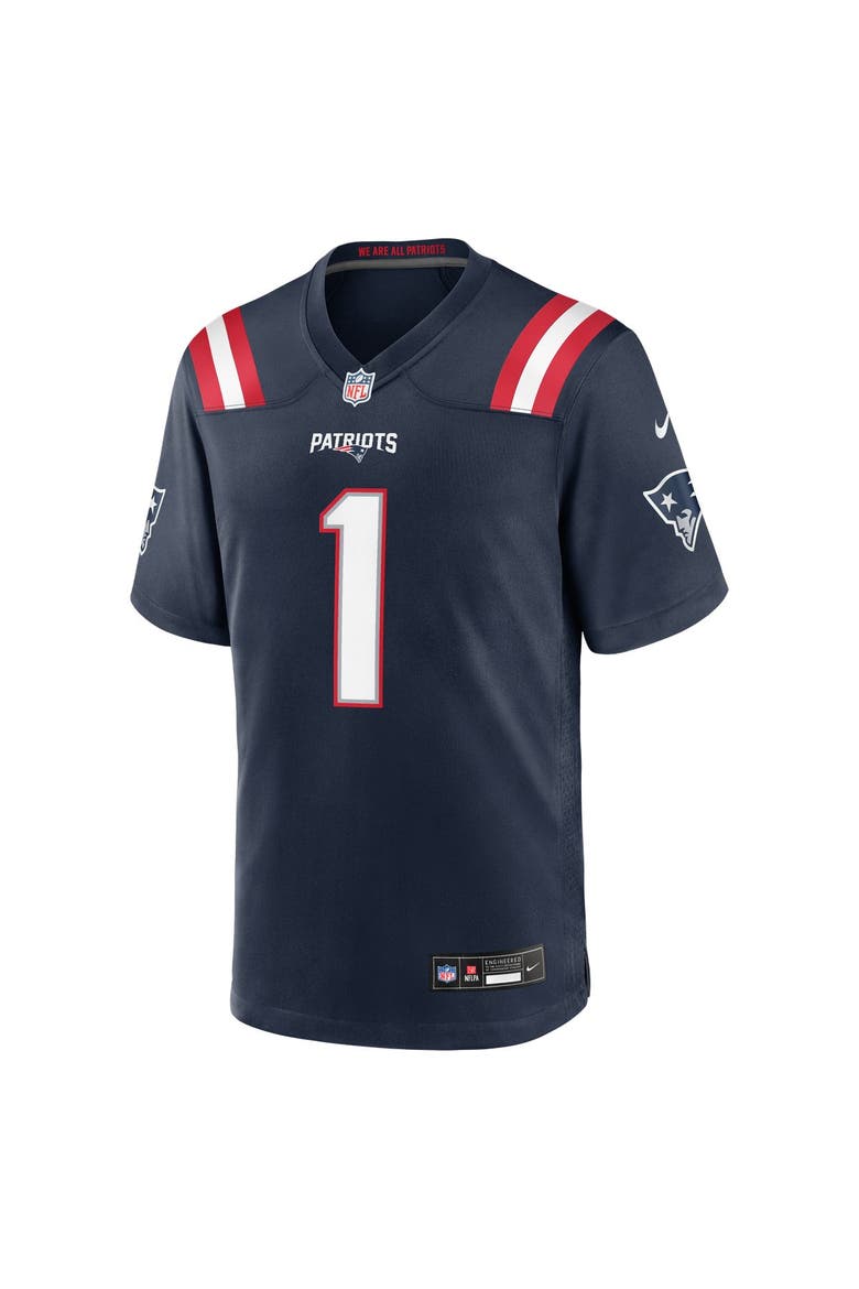 Youth Nike A.J. Brown Navy New England Patriots Team Game Jersey, Alternate, color, Navy