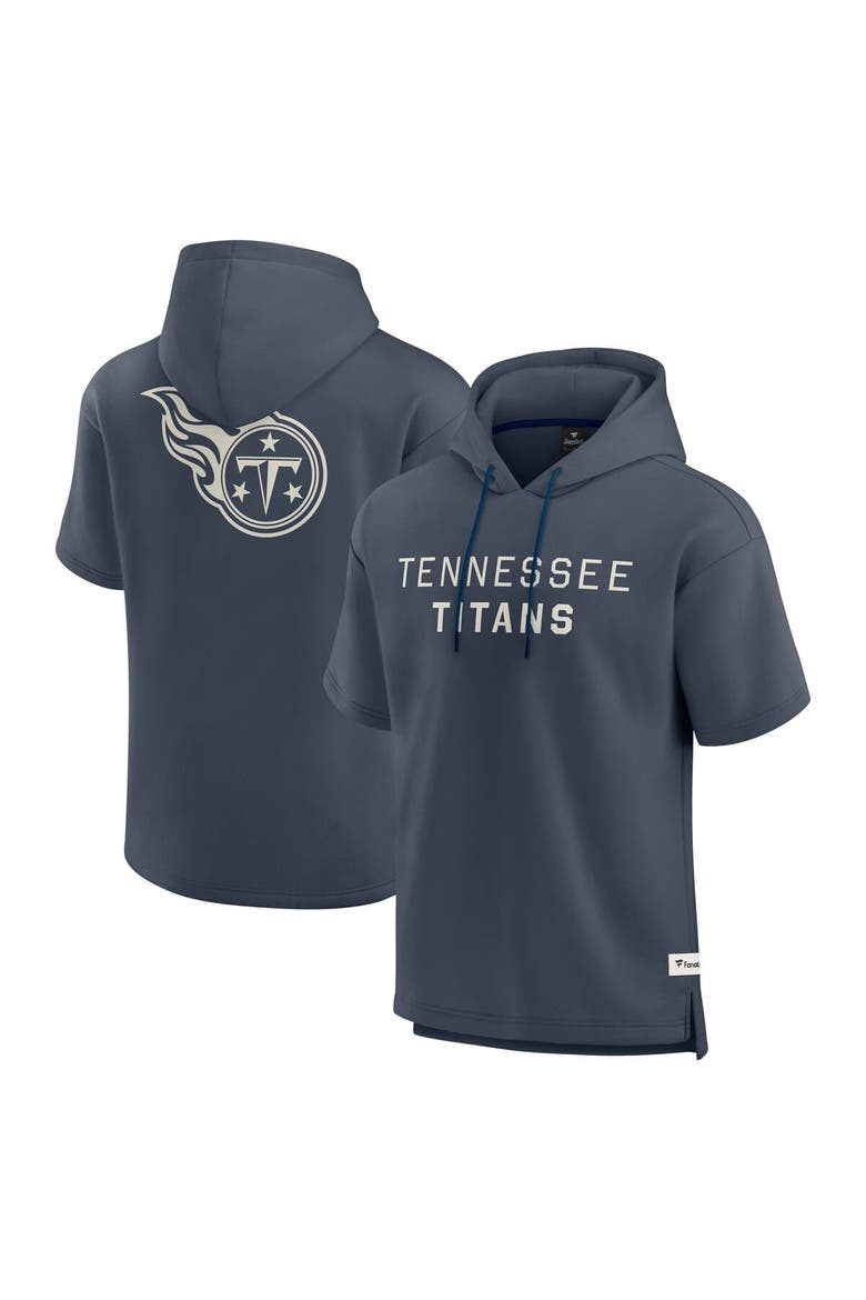 Men's Fanatics Navy Tennessee Titans Elements Future Ground Lettering Short Sleeve Pullover Hoodie, Alternate, color, Navy