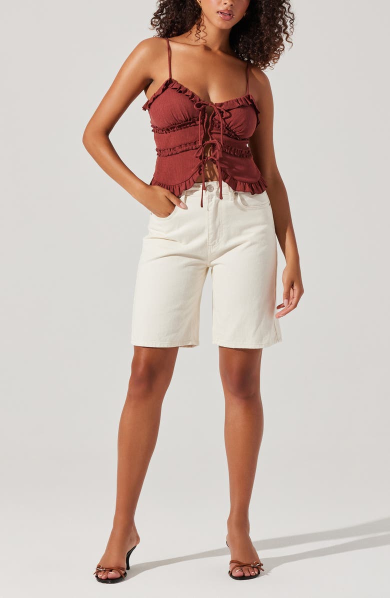 ASTR the Label Islah Tie Front Camisole, Alternate, color, Brown