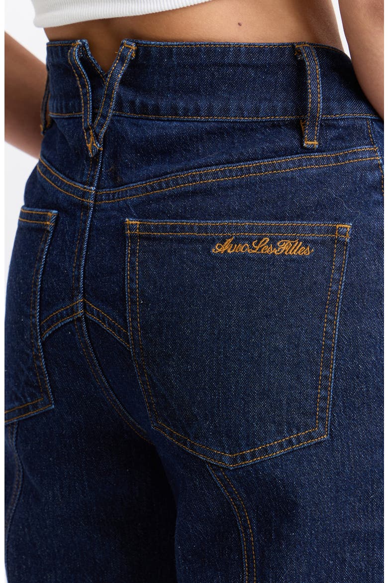 Faux Fur Trim High Waist Flare Jeans, Alternate, color, BIANCA RINSE