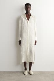 COS Crinkled-silk Midi Shirt Dress