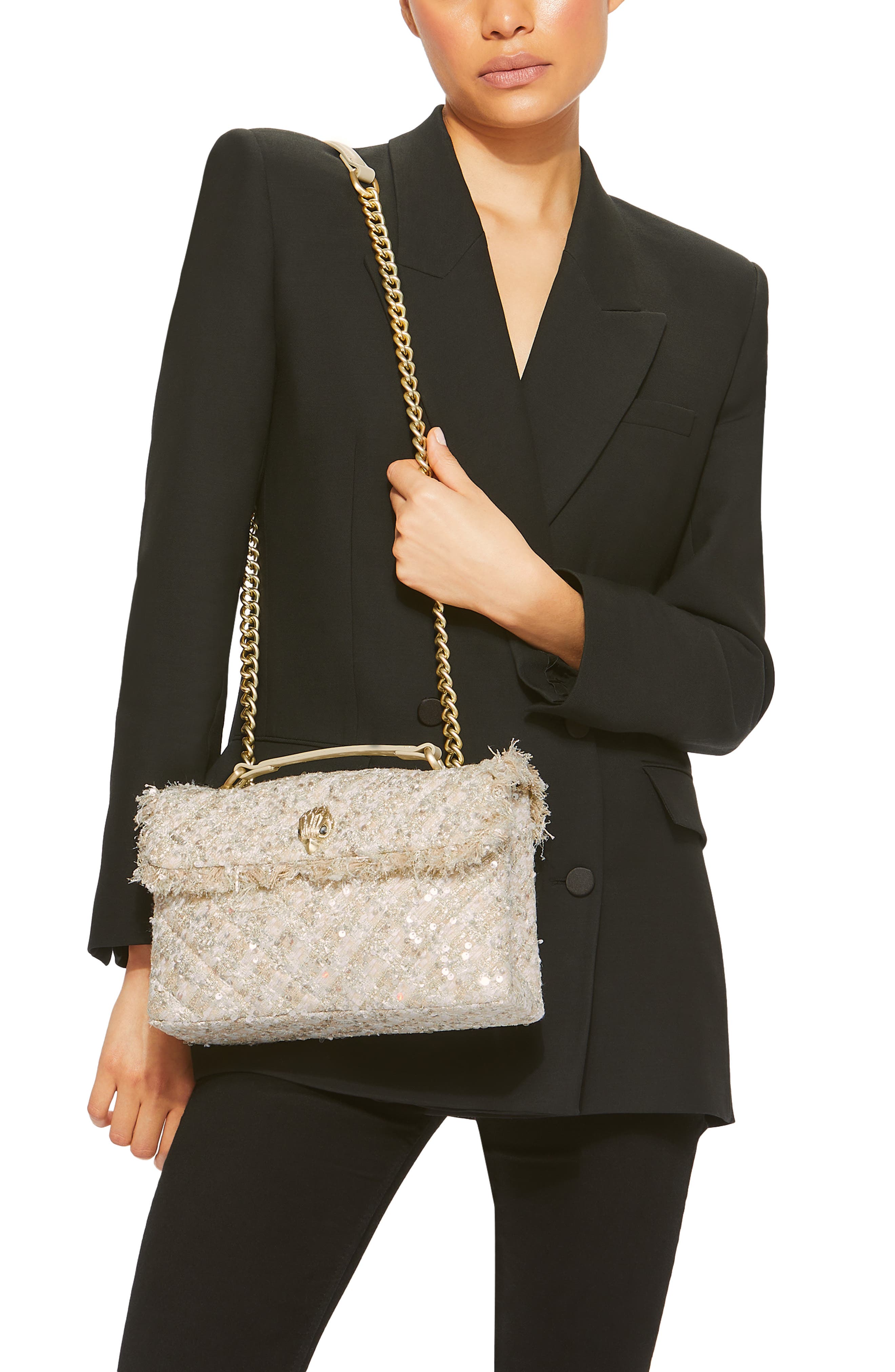 Kensington Tweed Convertible Shoulder Bag, Alternate, color, NATURAL