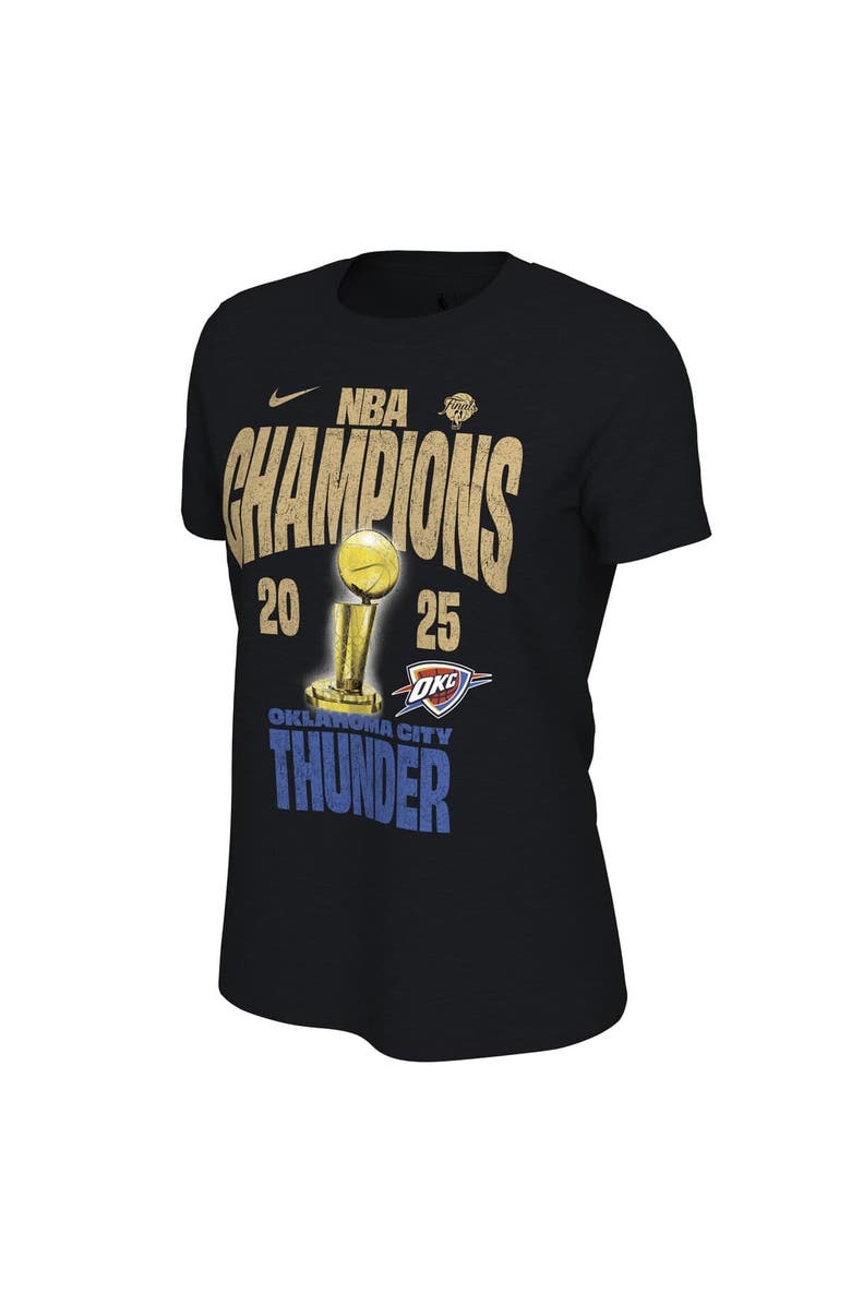 Nike Women's Nike  Black Oklahoma City Thunder 2025 NBA Finals Champions Locker Room Confetti T-Shirt, Alternate, color, 