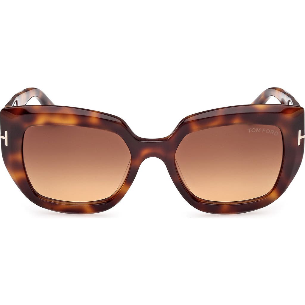 Tom Ford Saltzman 53mm Gradient Butterfly Sunglasses In Brown