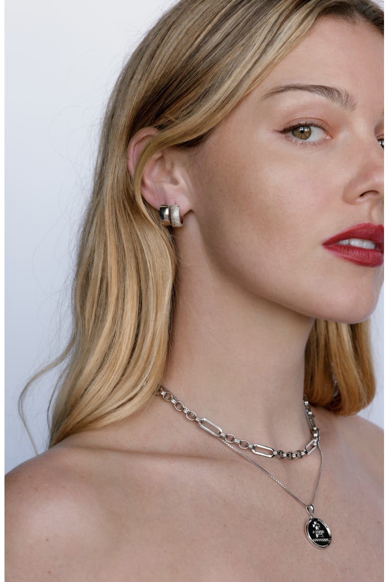 The Remy Ridged Set of 3 Huggie Earrings, Alternate, color, GOLD