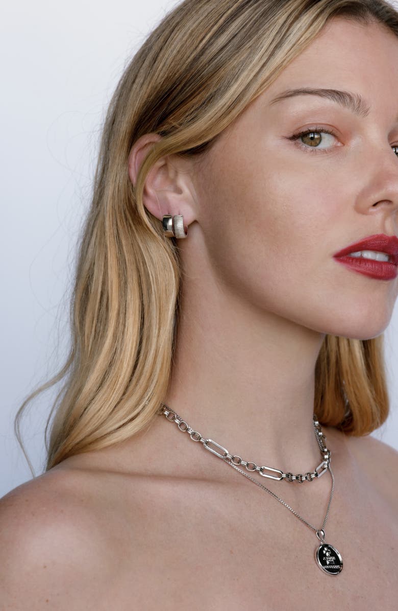 Luv AJ The Remy Ridged Set of 3 Huggie Earrings, Alternate, color, Gold