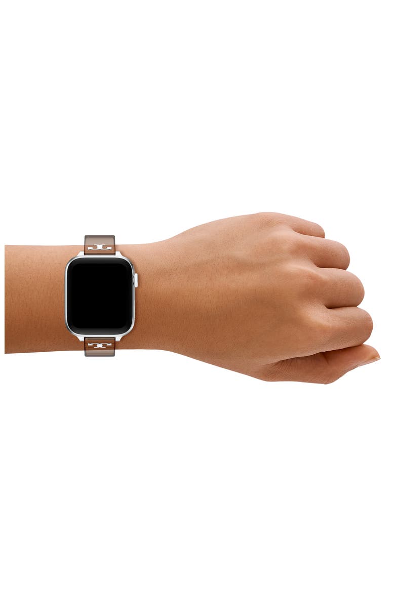 The Single T Jelly 16mm Apple Watch® Watchband, Alternate, color, BROWN