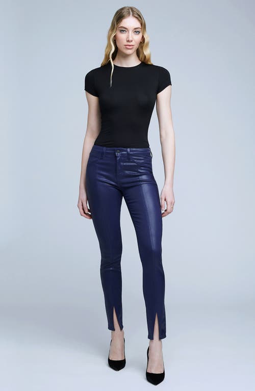 L Agence Jyothi High Rise Split Ankle Jean In Midnight Coated In Blue