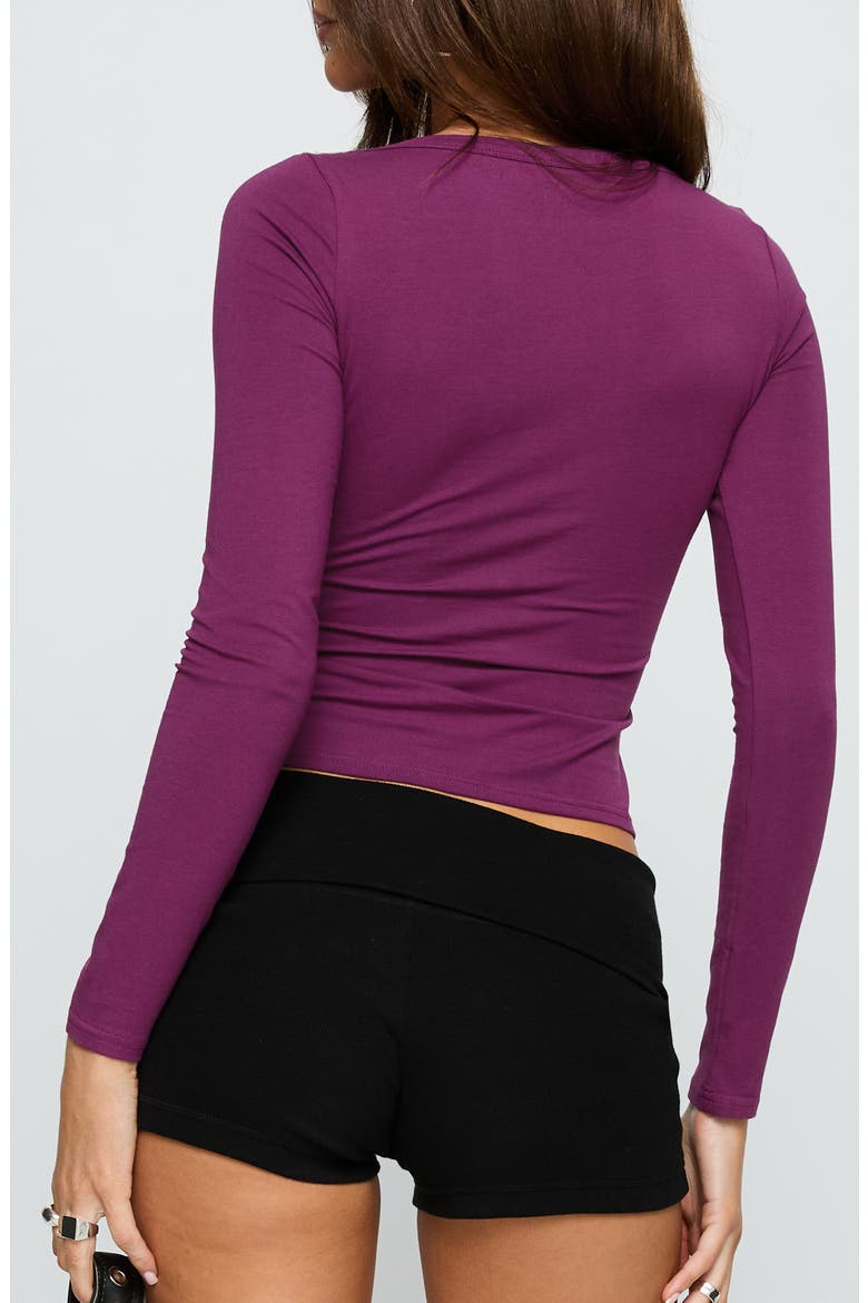 Count Me in Long Sleeve Stretch Cotton Top, Alternate, color, PLUM