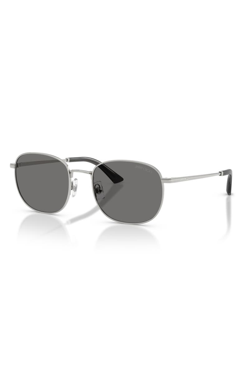 Jimmy Choo 52mm Polarized Phantos Sunglasses, Alternate, color, Silver / Dark Grey Polar