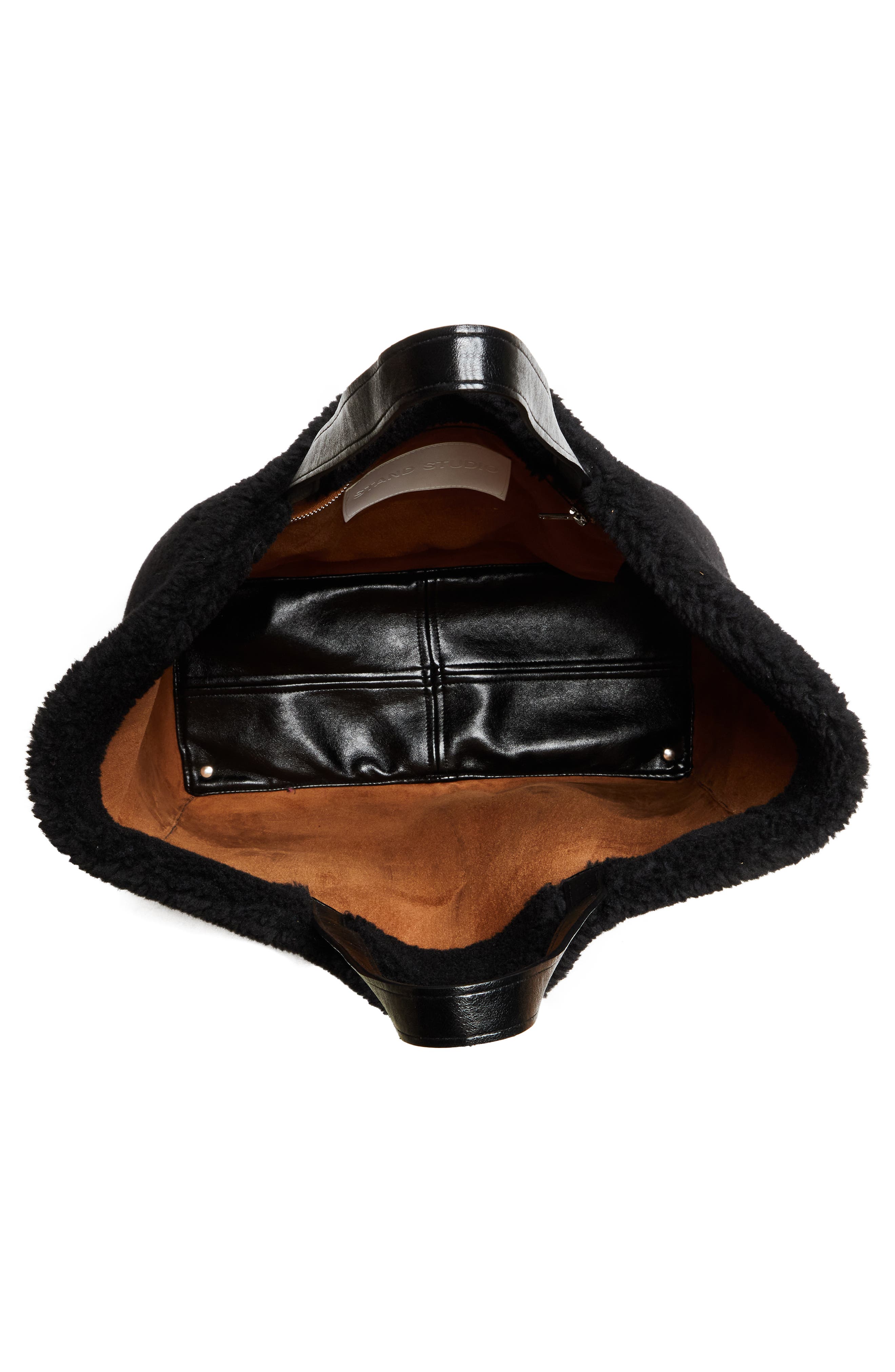 Stand Studio Large Faux Shearling Tote, Alternate, color, 