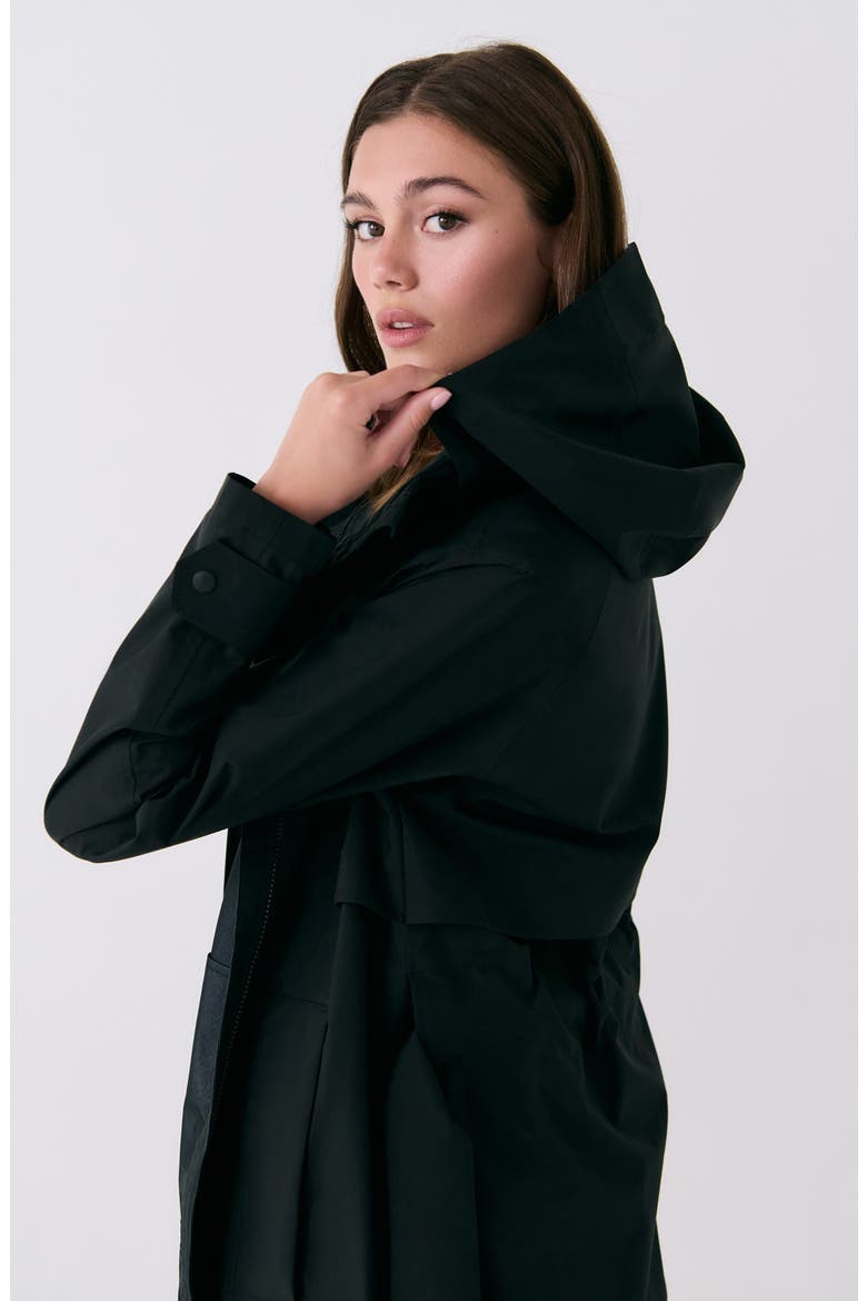 Aliz Waterproof Trench Coat, Alternate, color, BLACK