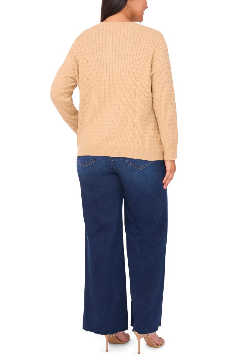 Halogen<sup>®</sup> Cable Stitch Cardigan, Alternate, color, Nomad Camel