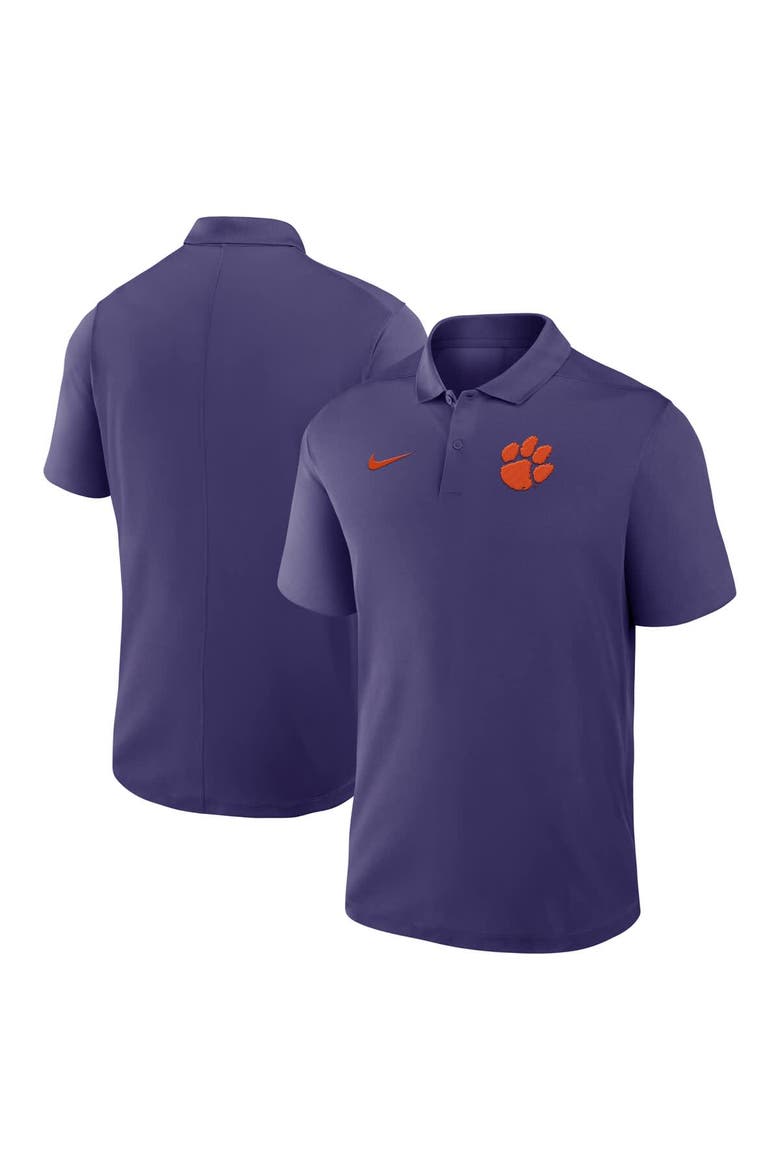 Men's Nike Purple Clemson Tigers Primetime Victory Primary Logo Performance Polo, Main, color, Purple